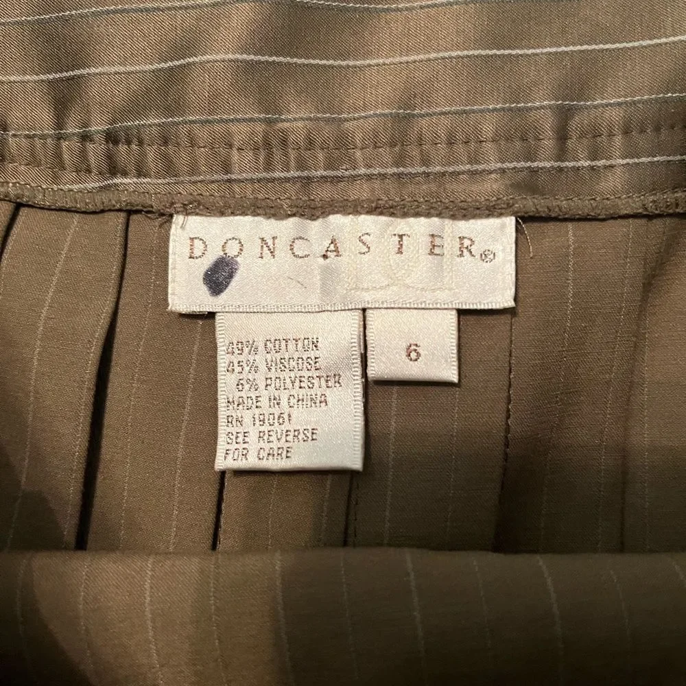 Doncaster Brown Tan Wrap Mini Skirt